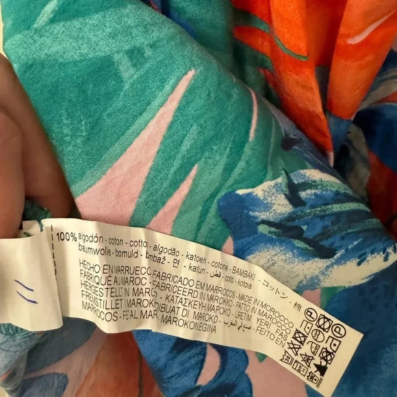 Zara Floral Belted Midi Dress with Buttons and Pockets and Puff Sleeves Size S - Picture 3 of 11